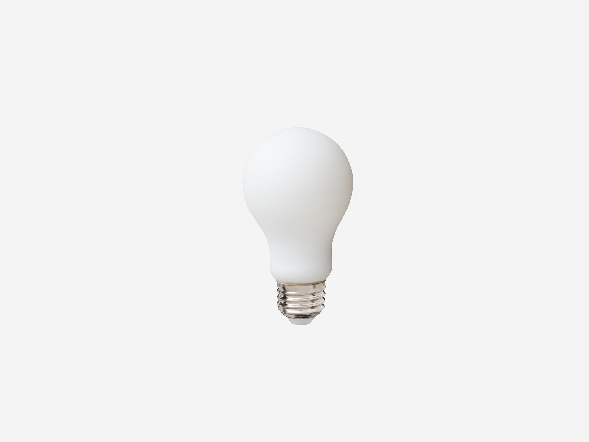 Small matte white lightbulb front view